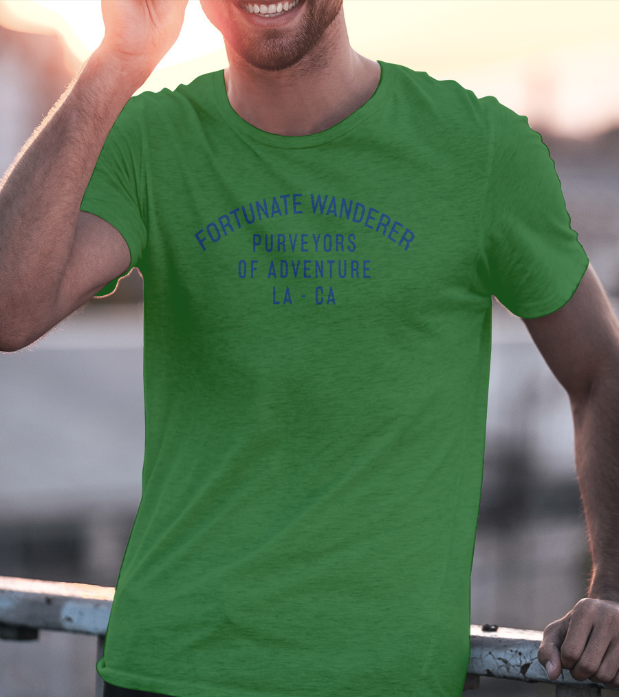 Fortunate Wanderer Purveyors Of Adventure LA CA Wanderlust T-Shirt