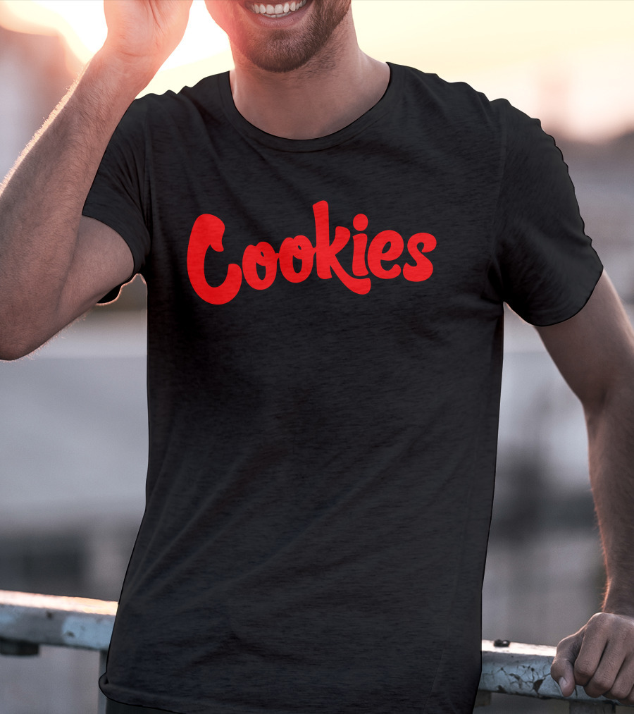 Matt Price Wears Cookies Text In Red T-Shirt