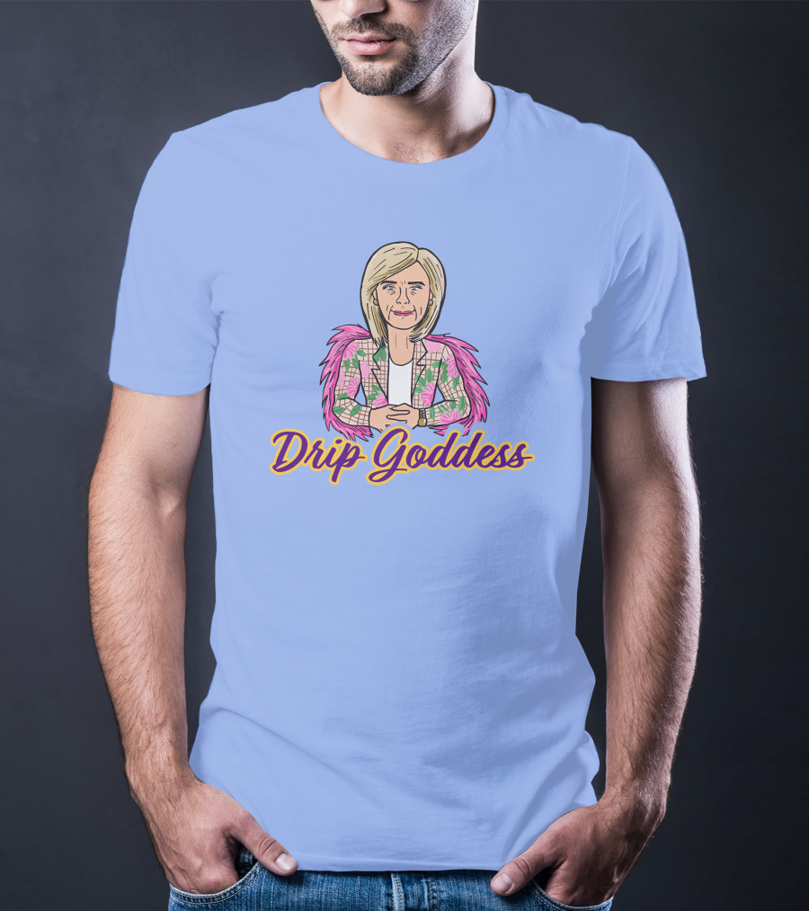 Store Drip Goddess Pink Feathered T-Shirt