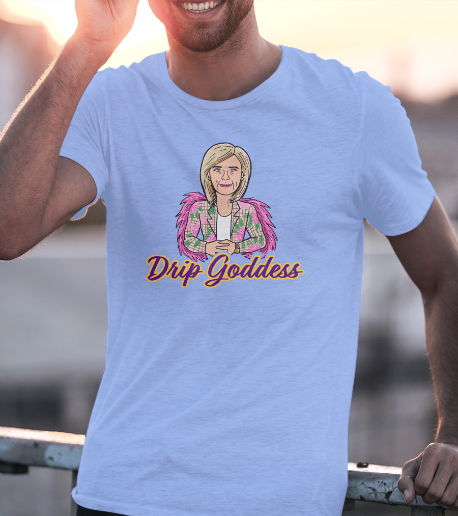 Store Drip Goddess Pink Feathered T-Shirt