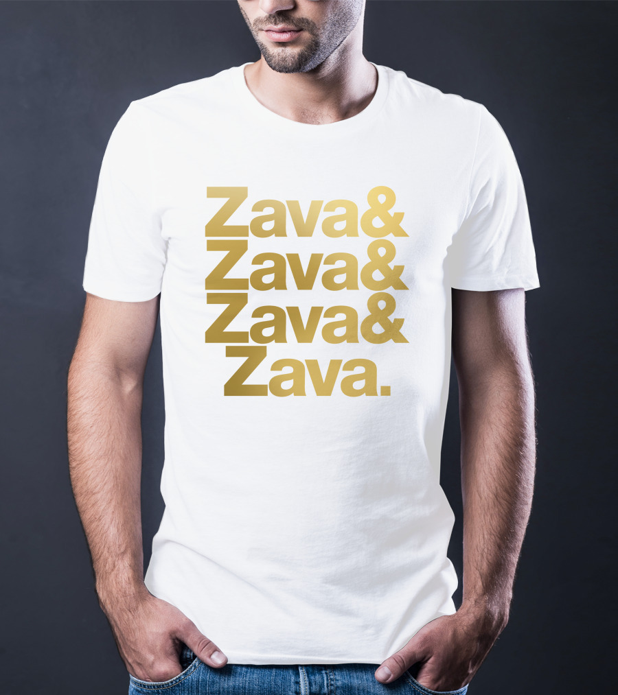 Zava Zava Zava Zava Gold Text Repetition T-Shirt