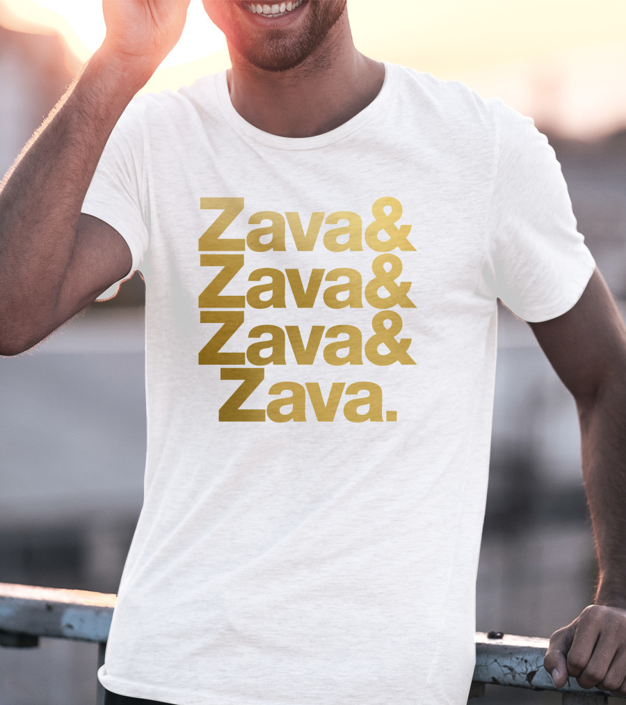 Zava Zava Zava Zava Gold Text Repetition T-Shirt