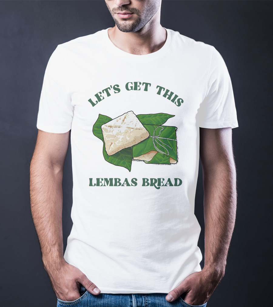 Let's Get This Lembas Bread Green Leaf Tolkien Reference T-Shirt