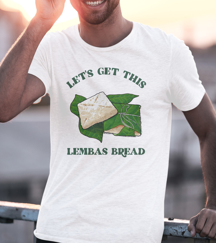 Let's Get This Lembas Bread Green Leaf Tolkien Reference T-Shirt