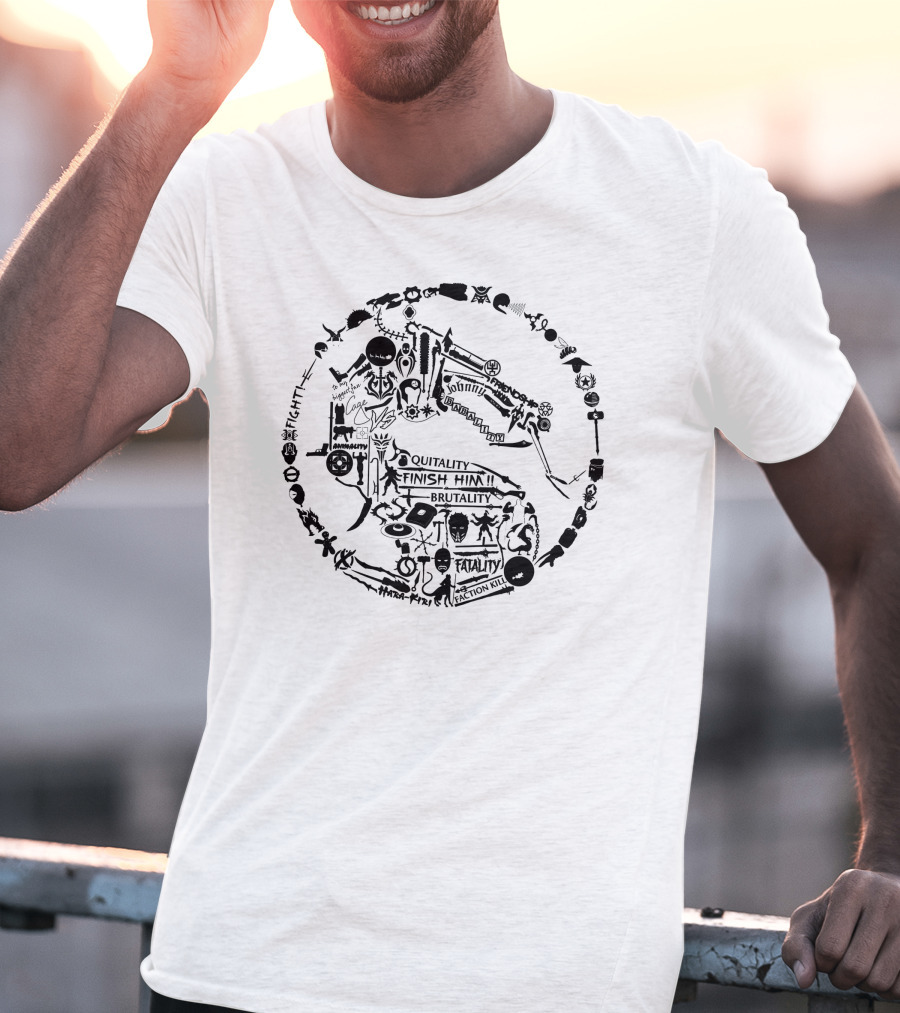 Quitality Finish Him Brutality Fatality Reaction Kill Fight Club Martial Arts Chaos T-Shirt