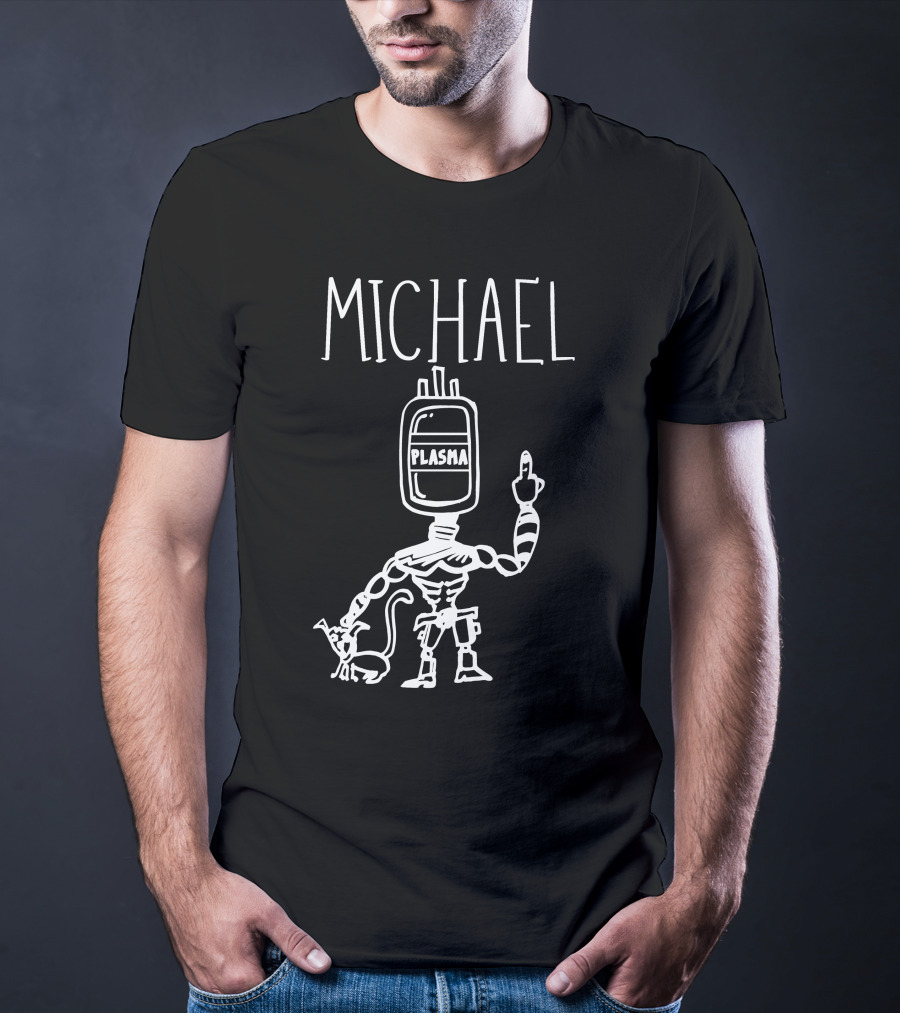Zayn Malik Michael Plasma Robot With Cat T-Shirt