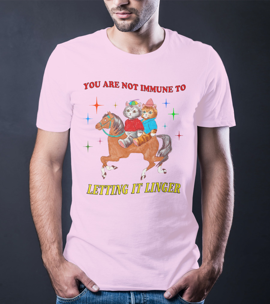 You Are Not Immune To Letting It Linger Cats On Horse With Colorful Stars T-Shirt
