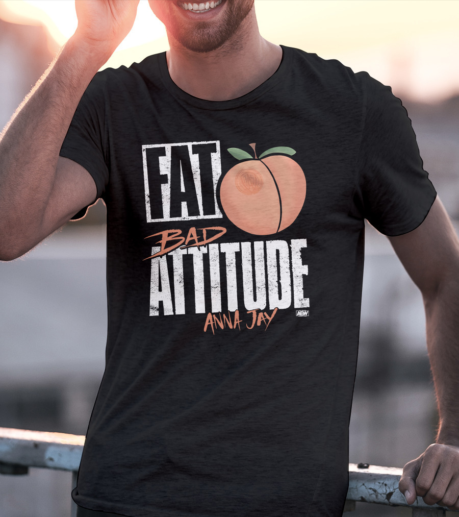 Fat Bad Attitude Anna Jay Aew Peach T-Shirt