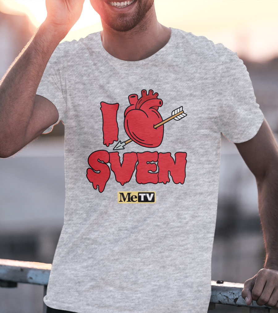 MeTV Store I Heart Sven With Anatomical Heart And Arrow T-Shirt