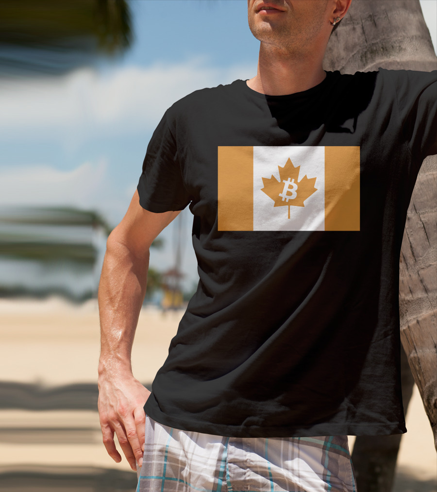 The Best Business Show Merch Bitcoin Canada Maple Leaf Orange Flag T-Shirt