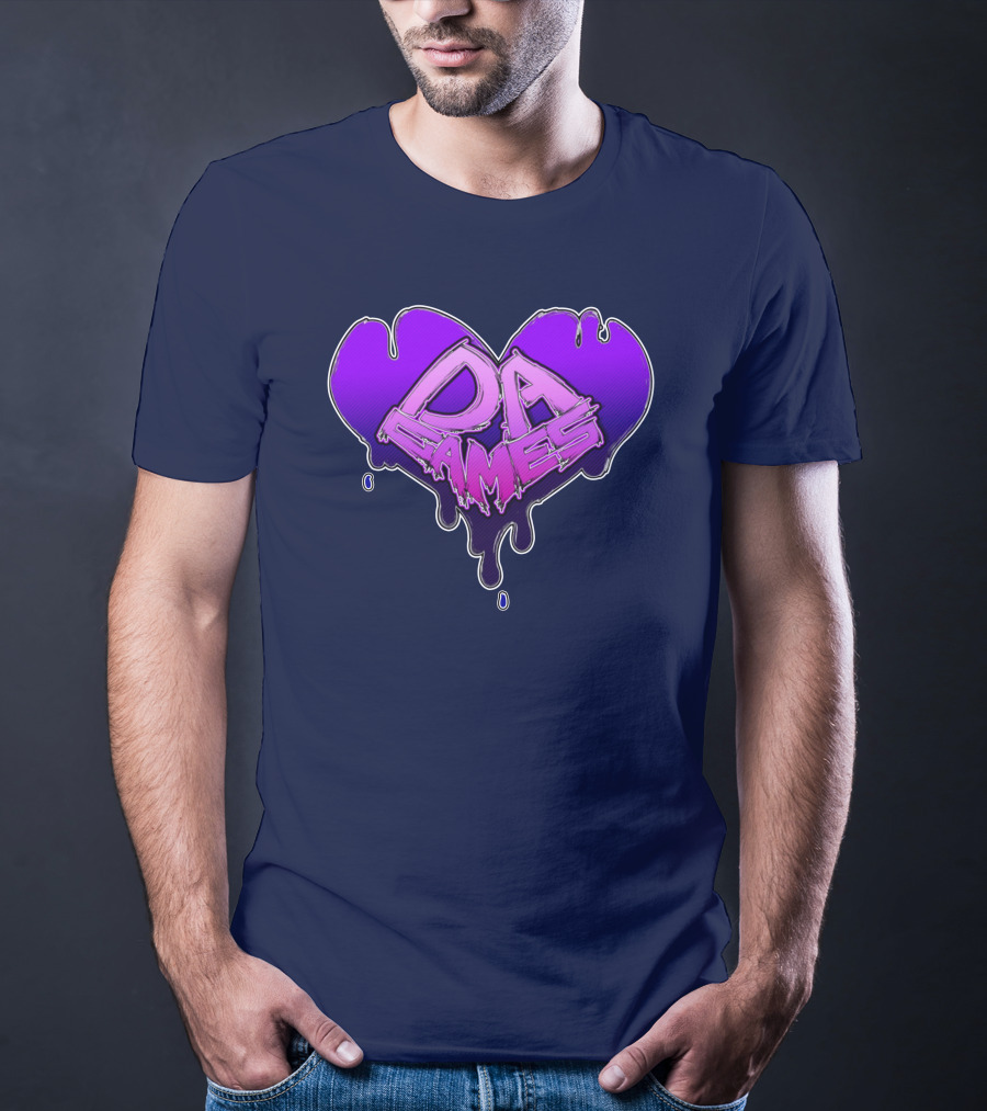 DA Games Purple Heart Valentine's Retro Gamer T-Shirt