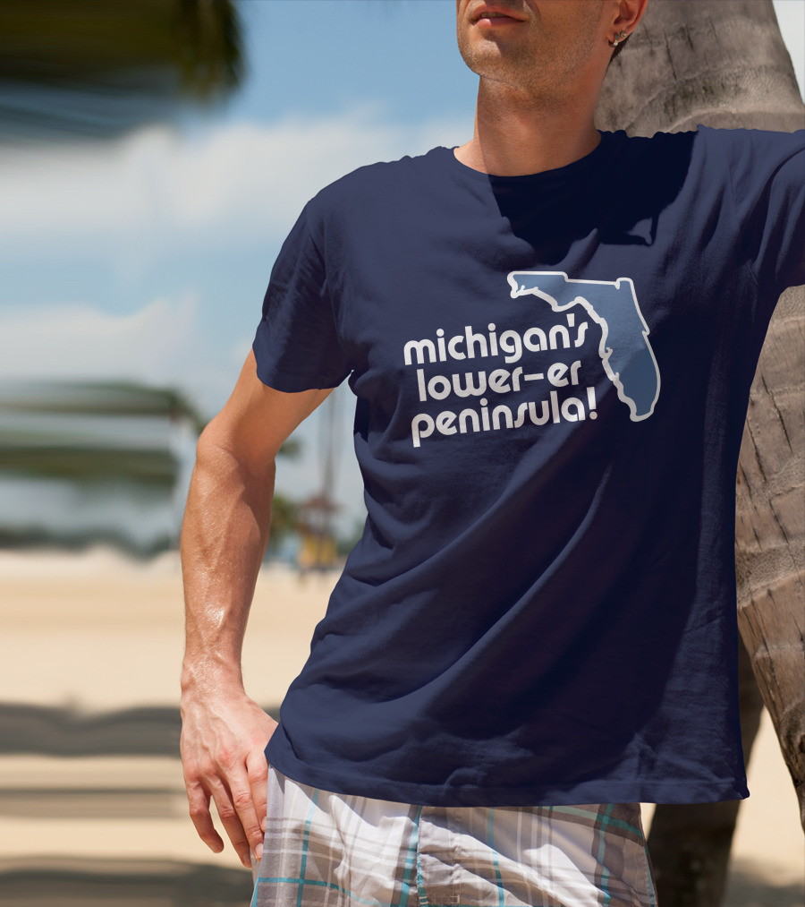 Michigan's Lower-Er Peninsula Mitten State Merch Map T-Shirt