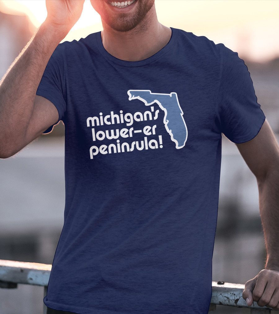 Michigan's Lower-Er Peninsula Mitten State Merch Map T-Shirt