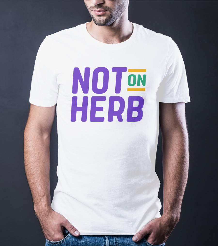 Sharief Ishaq Not On Herb Text In Purple And Green T-Shirt