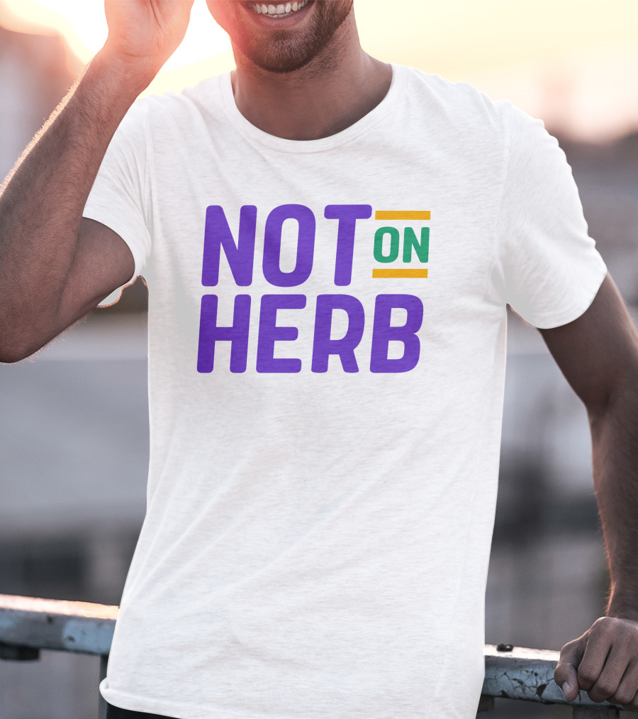Sharief Ishaq Not On Herb Text In Purple And Green T-Shirt