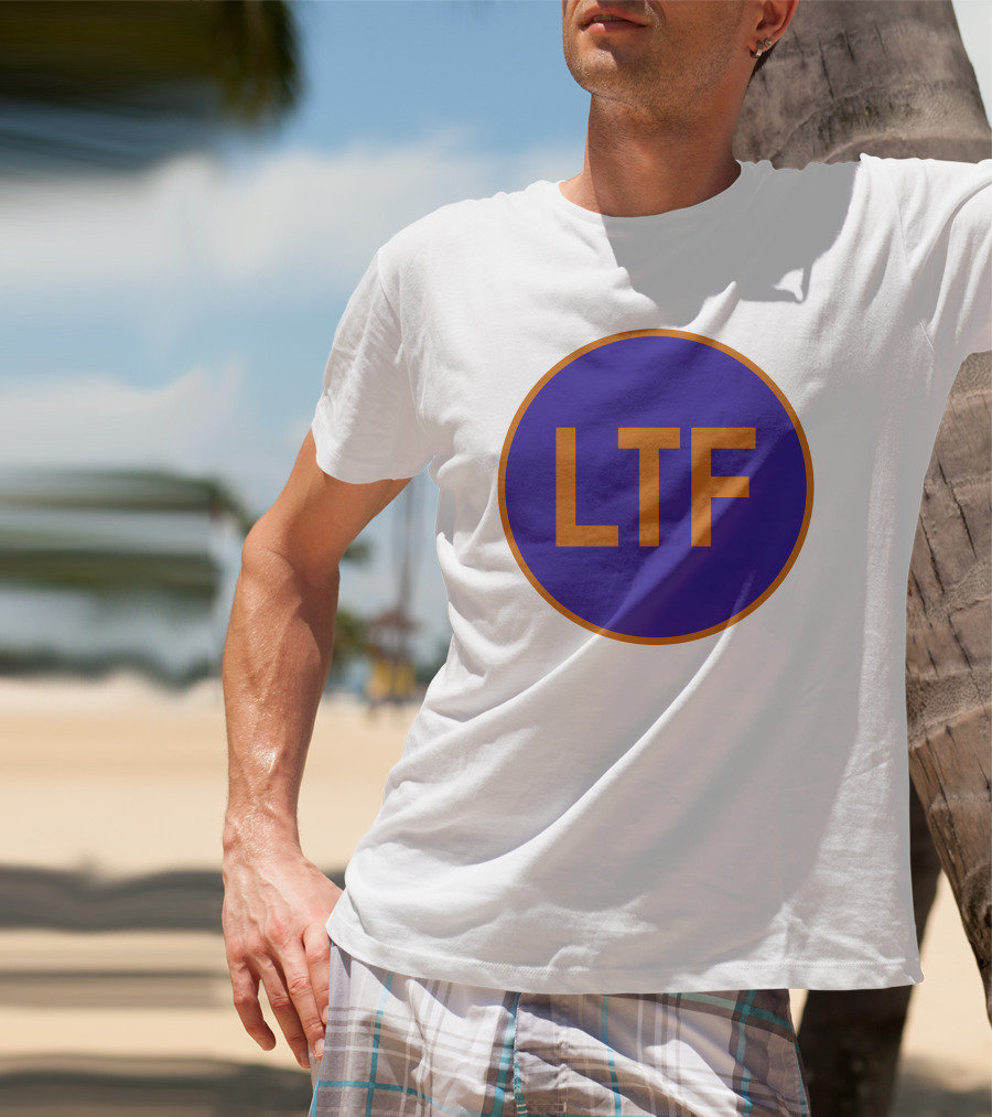 Doitfresh LTF Blue Circle Orange Border T-Shirt