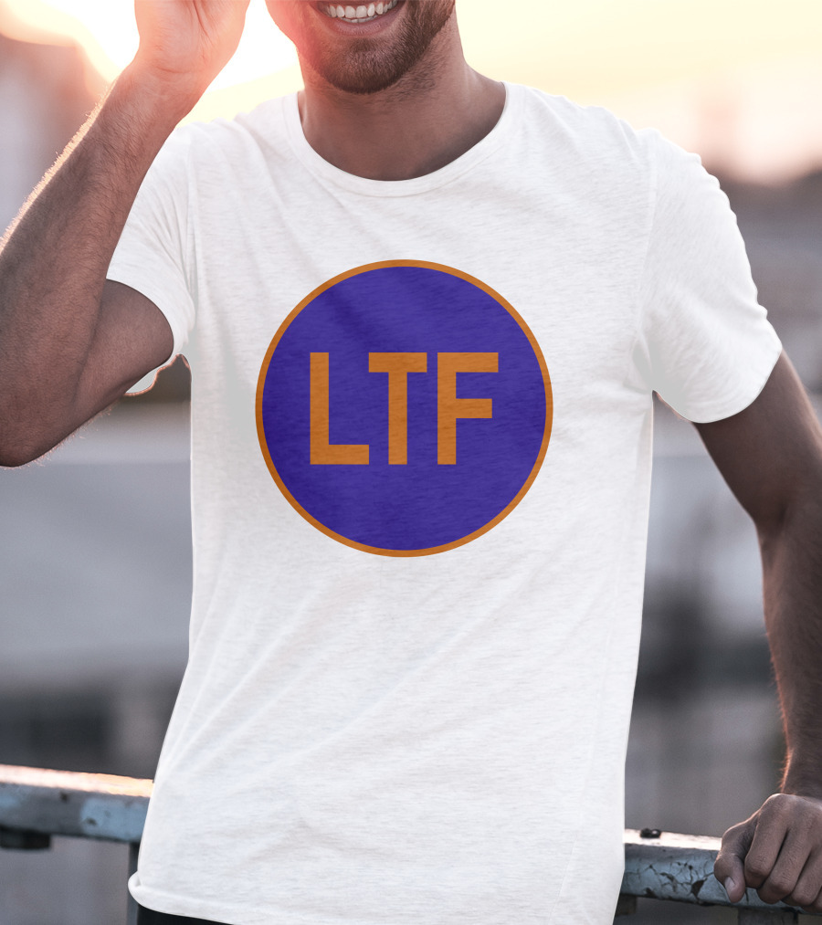 Doitfresh LTF Blue Circle Orange Border T-Shirt