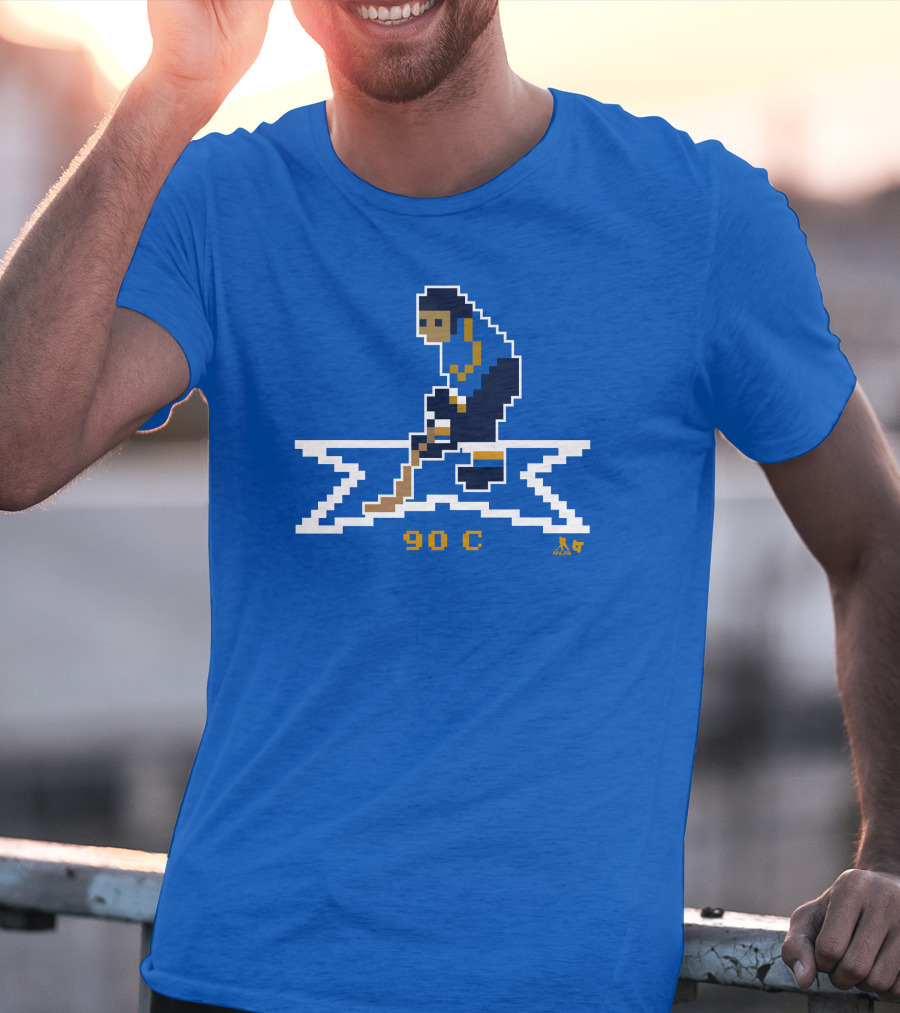 Ryan O'Reilly Pixel Art Hockey Number 90 C Blues T-Shirt