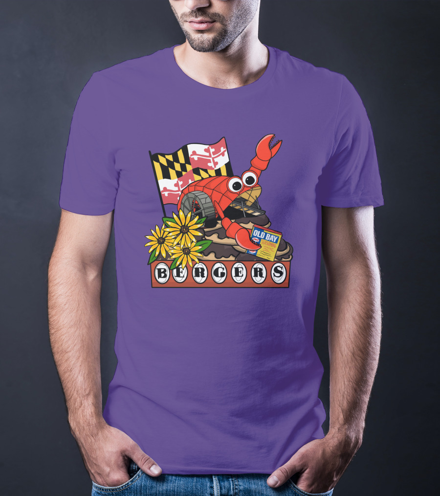 Maryland Flag Crab Bergers Old Bay Seasoning Flowers T-Shirt