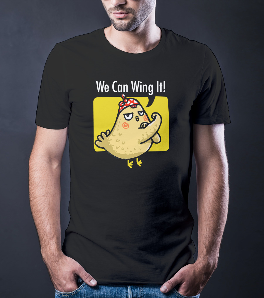We Can Wing It Strong Chicken Flexing With Bandana T-Shirt