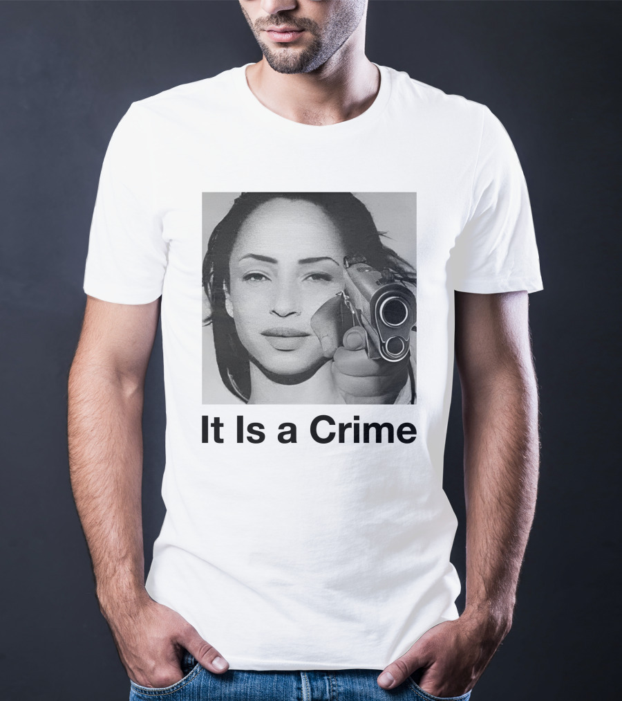 It Is A Crime Portrait Woman Holding Gun T-Shirt