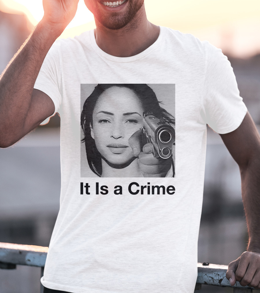 It Is A Crime Portrait Woman Holding Gun T-Shirt