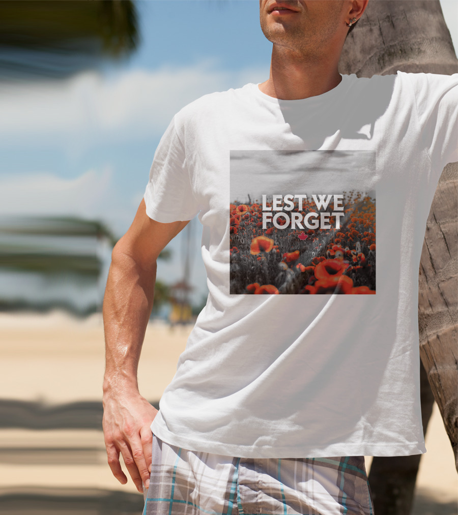 Lest We Forget Canada Poppy Field Remembrance Day T-Shirt