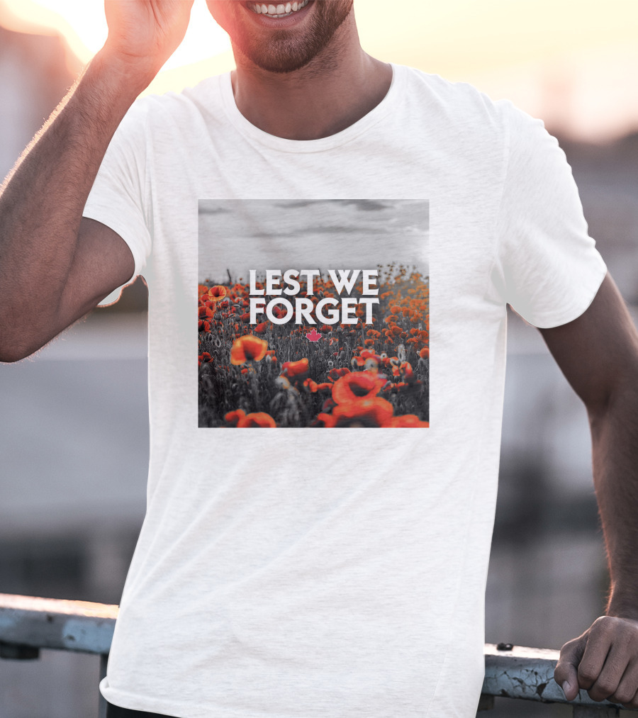 Lest We Forget Canada Poppy Field Remembrance Day T-Shirt