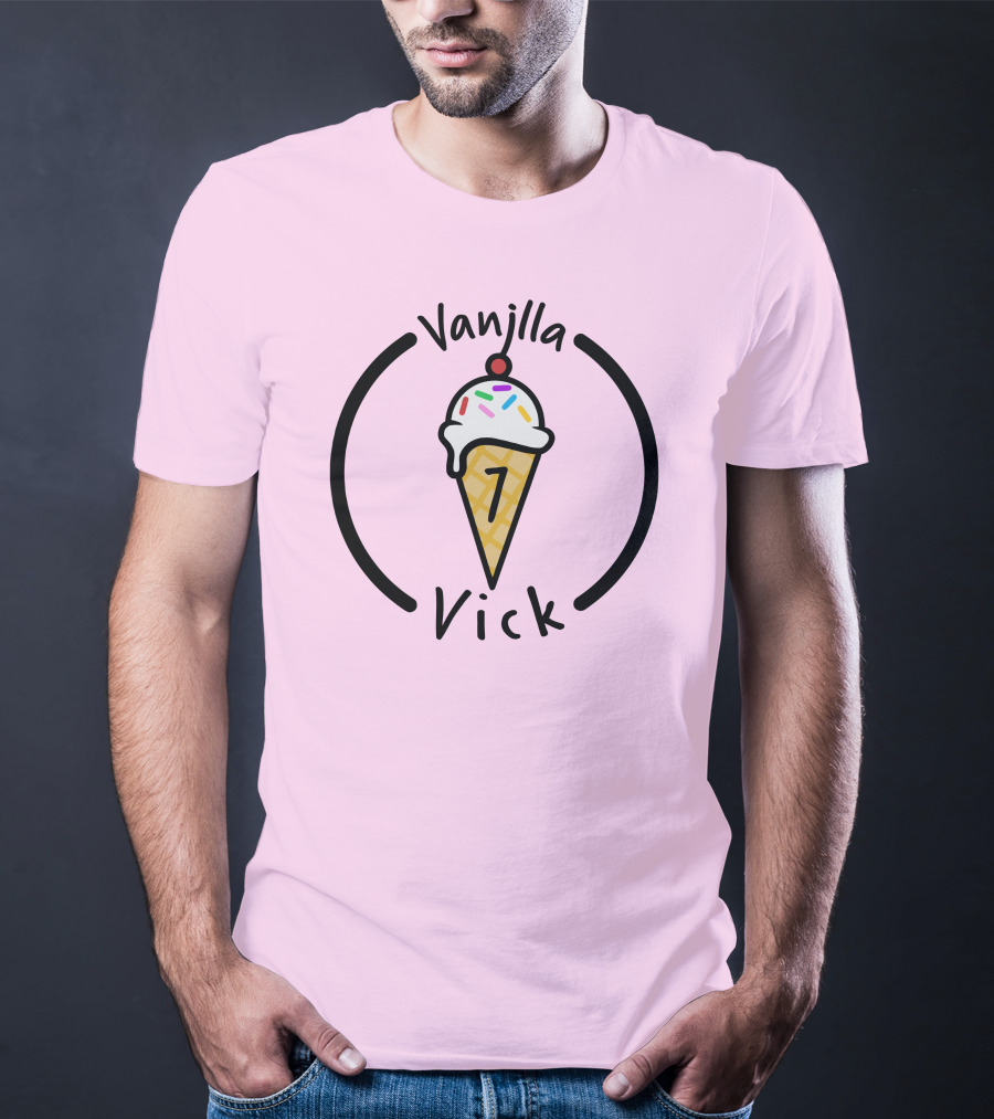 Vanilla Vick Ice Cream Cone No Border T-Shirt