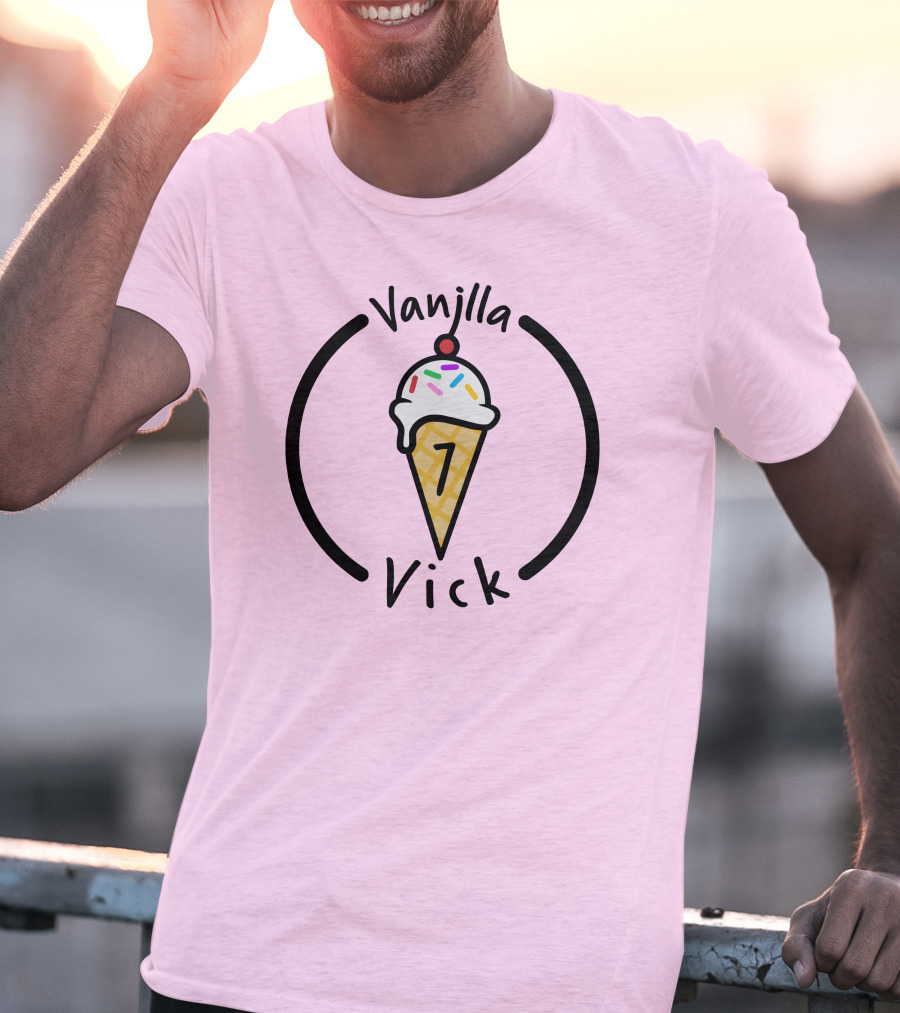 Vanilla Vick Ice Cream Cone No Border T-Shirt