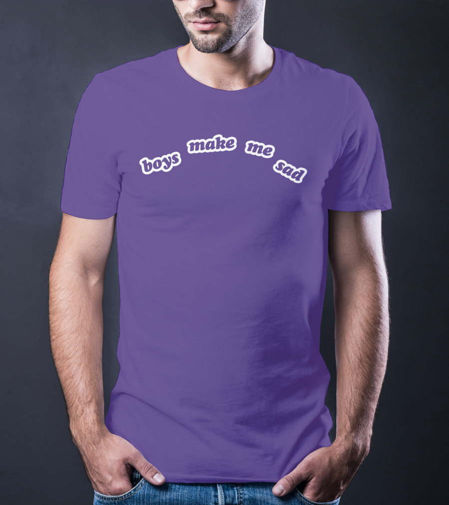 Boys Make Me Sad Purple Text Shirt Stylish T-Shirt