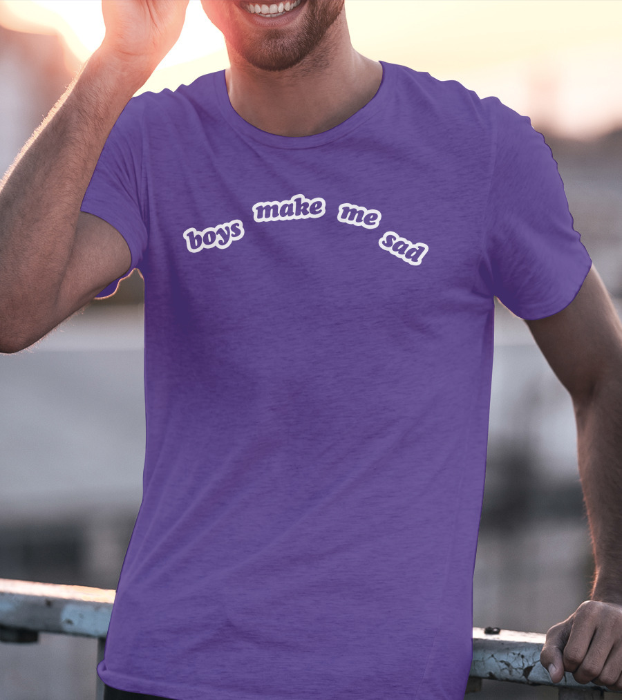 Boys Make Me Sad Purple Text Shirt Stylish T-Shirt