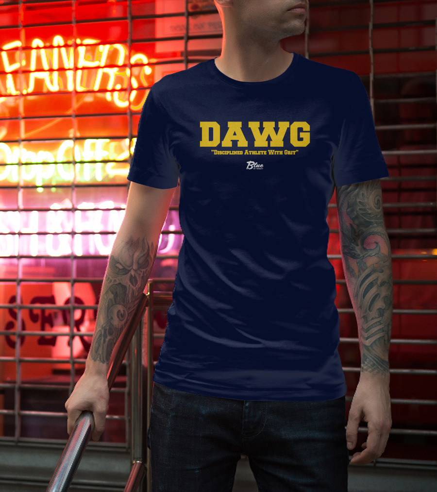 DAWG Disciplined Athlete With Grit Blue By Ninety T-Shirt