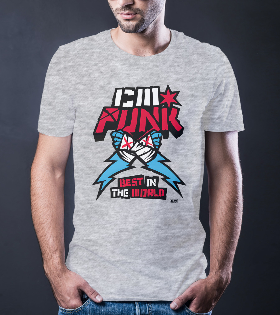 CM Punk AEW Best In The World Supercharged Ringer T-Shirt