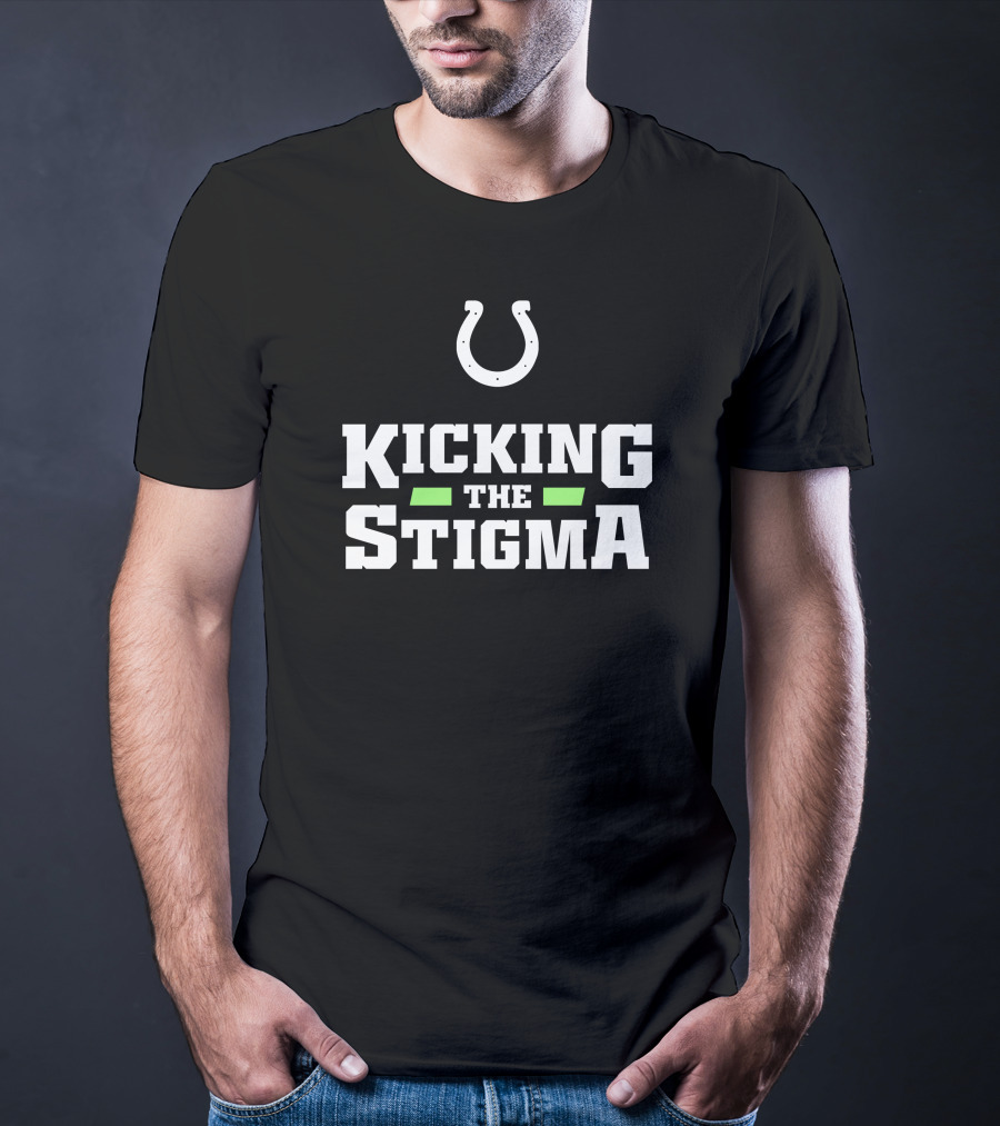 Colts Kicking The Stigma Football Horseshoe Initiative T-Shirt