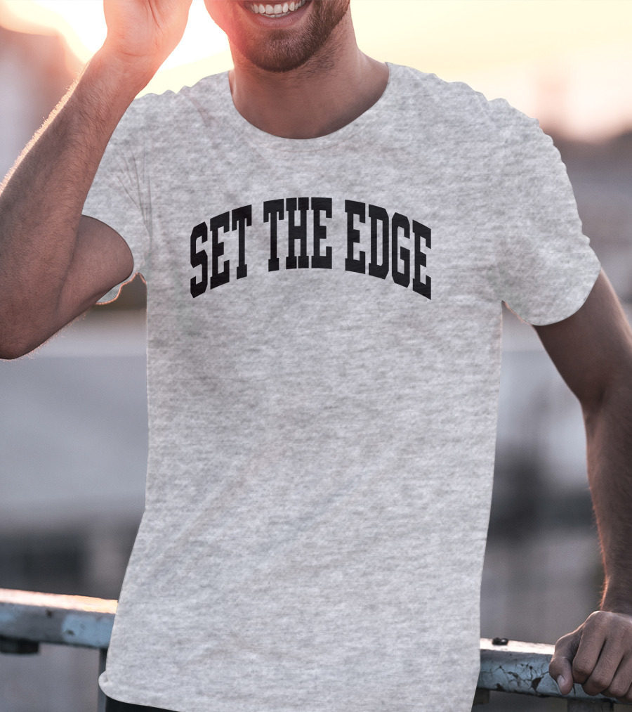 SET THE EDGE Football Defensive Strategy T-Shirt