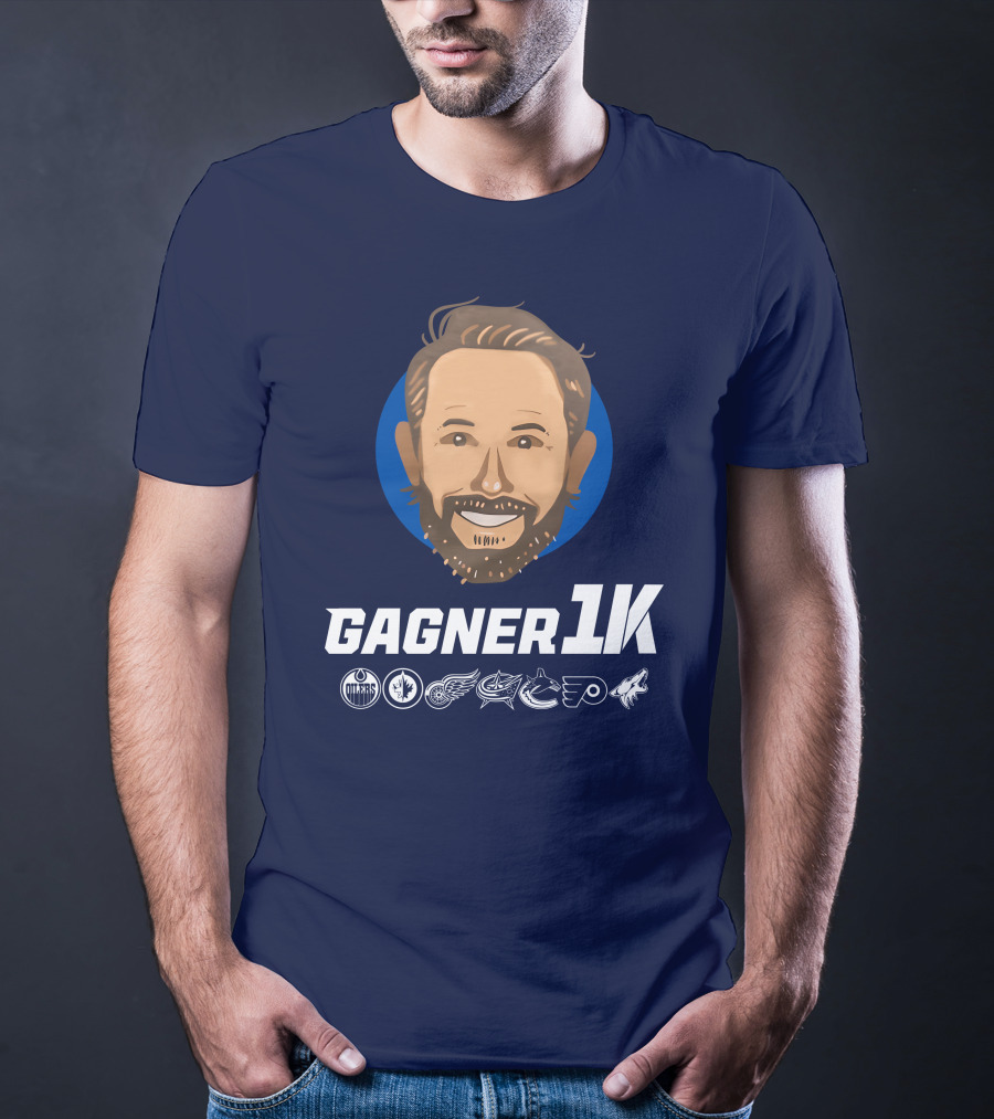 Gagner 1K Congrats Gags 1000 Career NHL Games Oilers Jets Red Wings Blue Jackets Canucks Flyers Coyotes T-Shirt