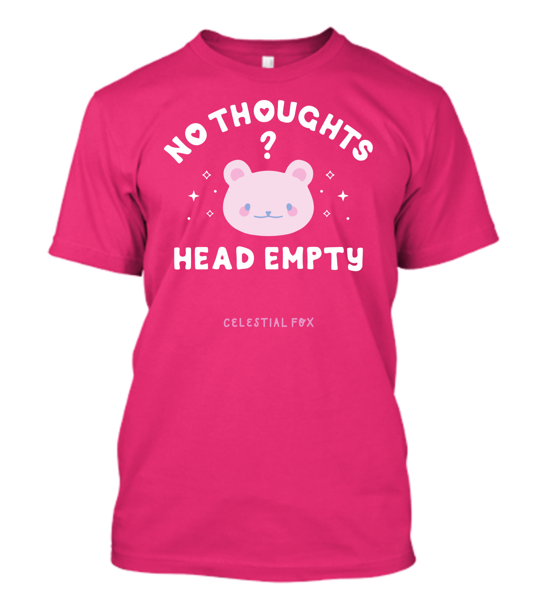 No Thoughts Head Empty Bear With Celestial Fox Stars T-Shirt