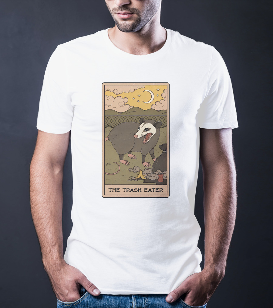 The Trash Eater Tarot Moon And Opossum Card T-Shirt