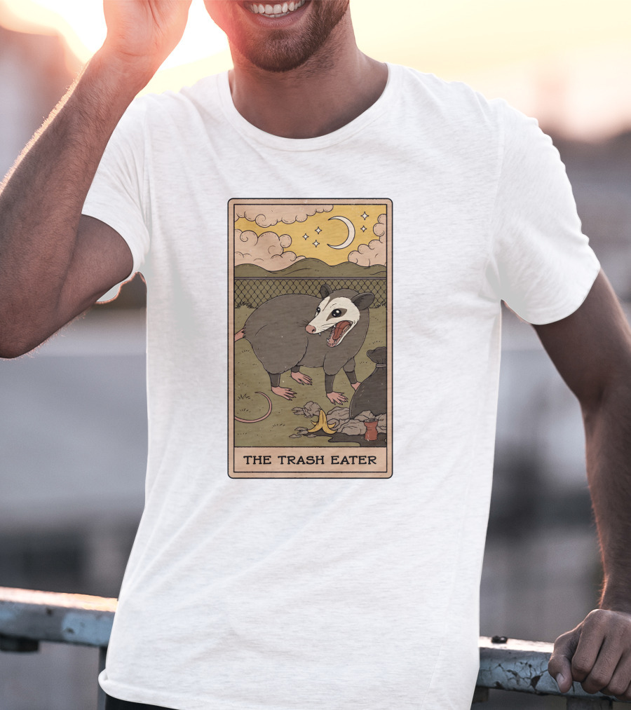 The Trash Eater Tarot Moon And Opossum Card T-Shirt