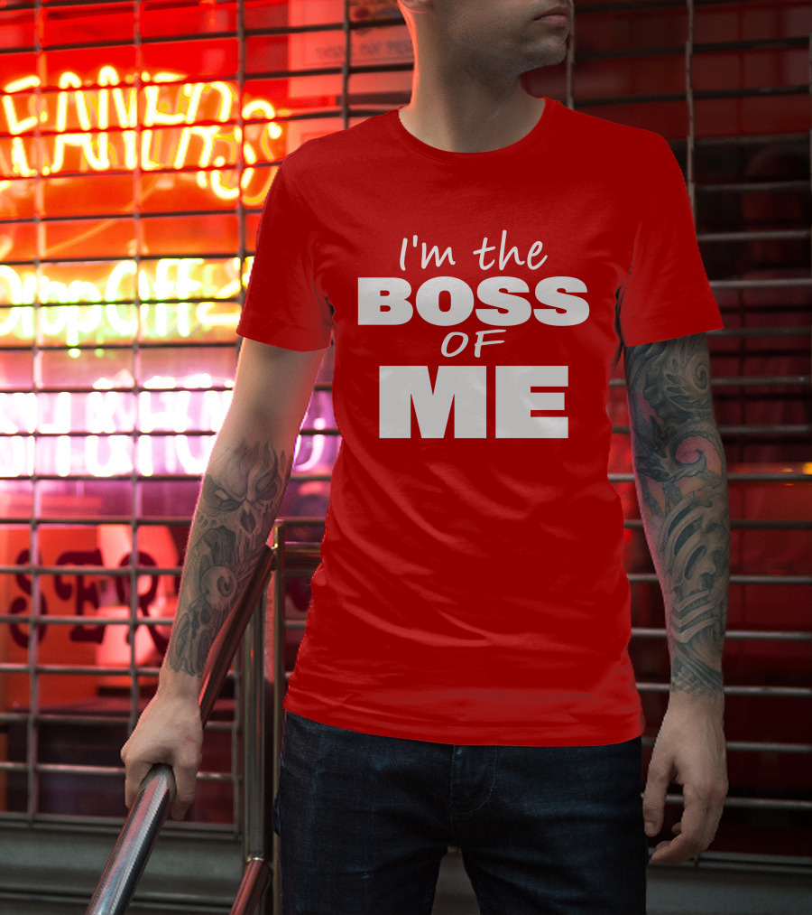 Texas Paul Schroder I'M The Boss Of Me Bold Red T-Shirt