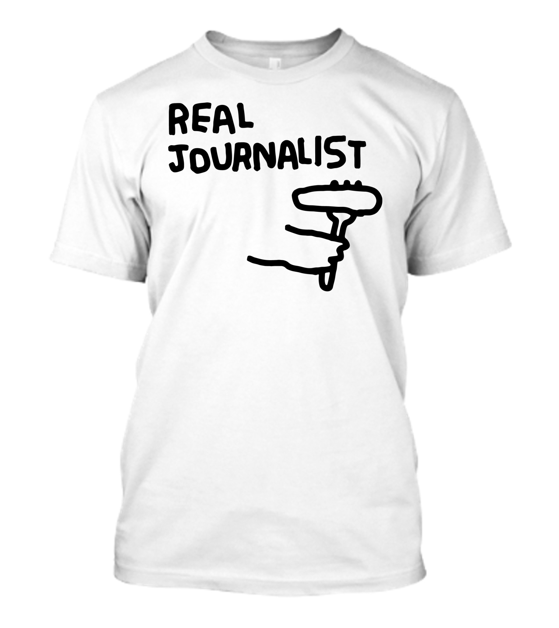 Real Journalist Microphone Holder Sketch T-Shirt