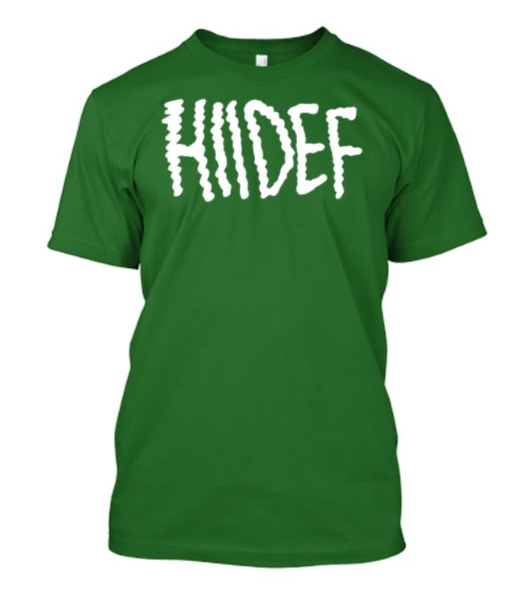 Hdi Hiidef White Text On Green Background T-Shirt