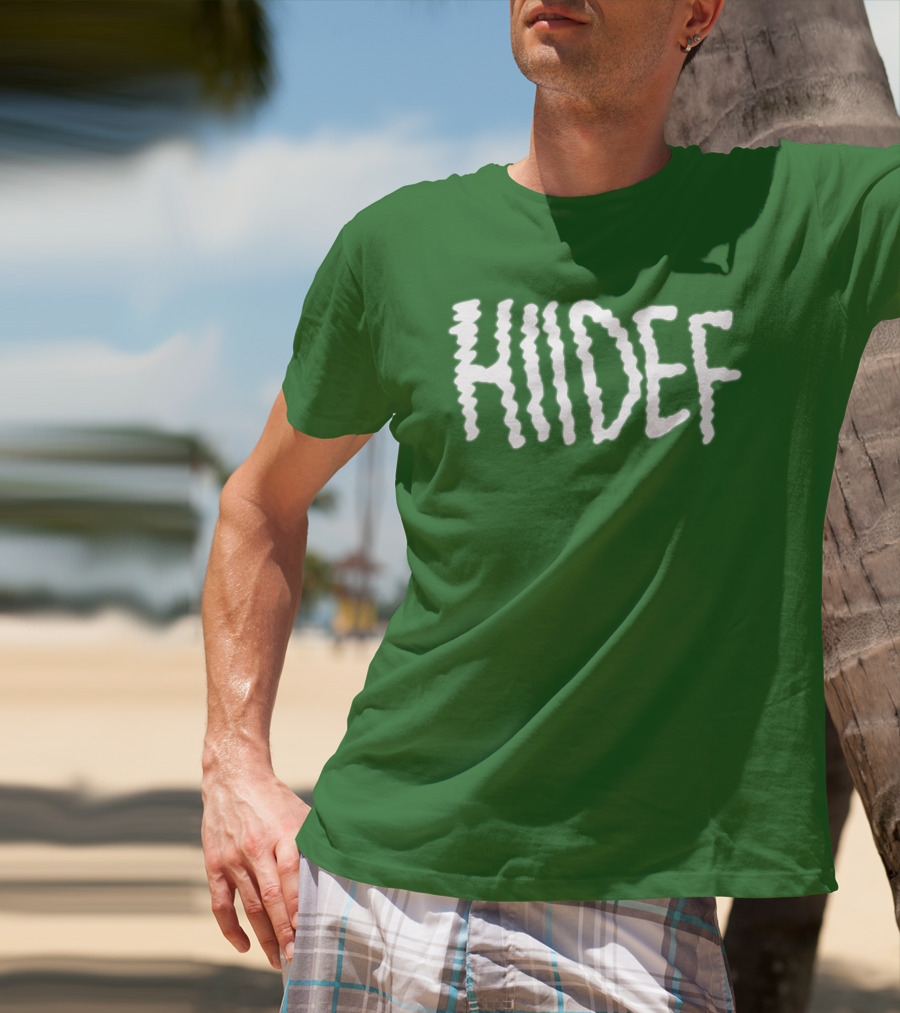 Hdi Hiidef White Text On Green Background T-Shirt