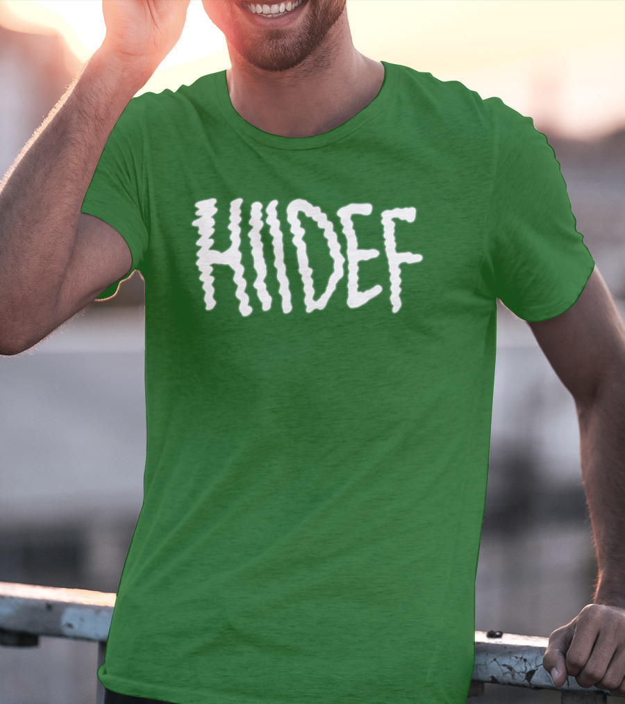 Hdi Hiidef White Text On Green Background T-Shirt