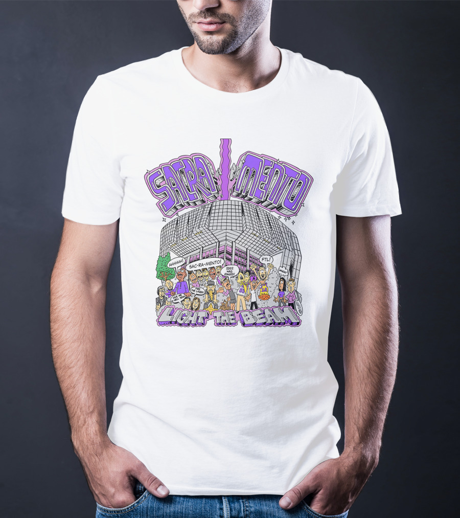 SACRA MENTO Light The Beam Midtownsac Crowd Excitement Energetic Atmosphere T-Shirt