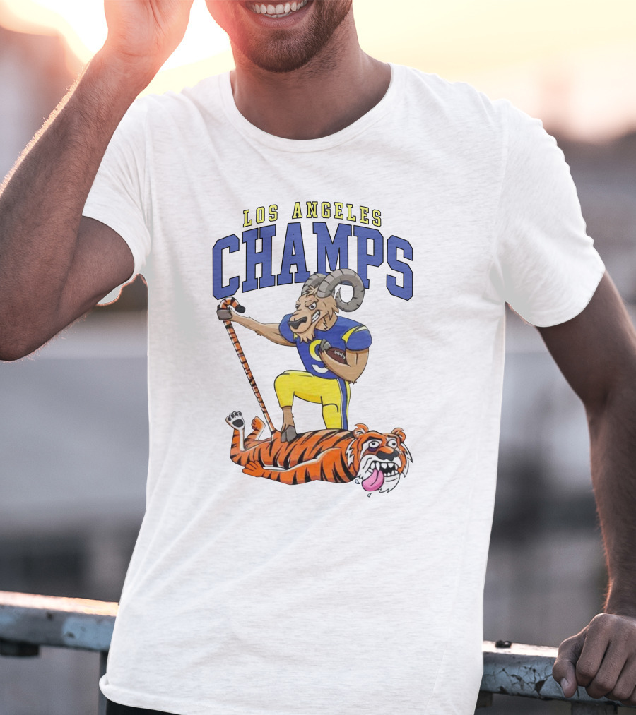 Los Angeles Champs Ram And Tiger Iconic Rivalry T-Shirt