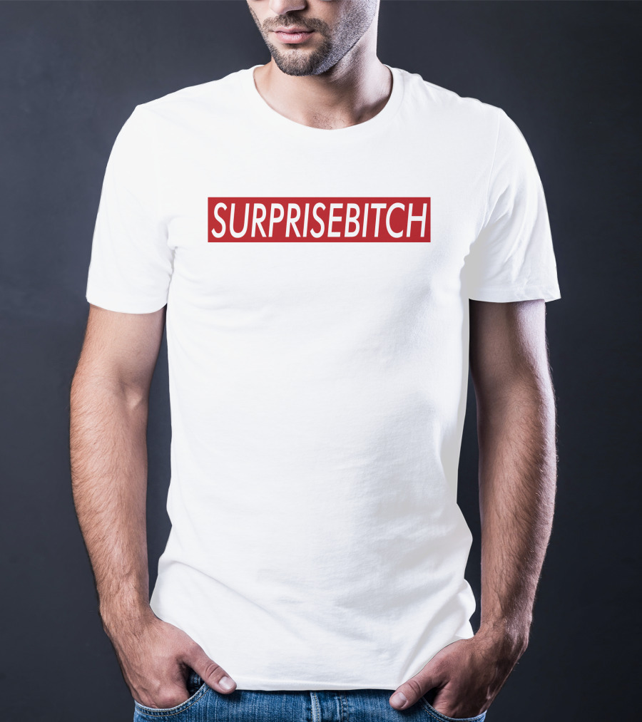SURPRISEBITCH Bold Statement Red Block Lettering T-Shirt