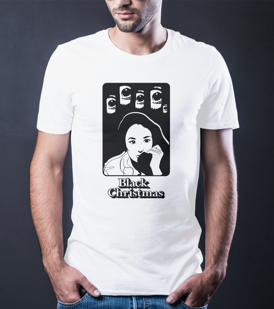 Black Christmas Woman With Multiple Eye Gaze T-Shirt