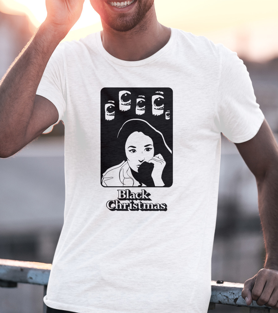 Black Christmas Woman With Multiple Eye Gaze T-Shirt